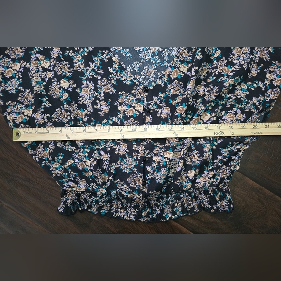 Shein Womens Black Floral Crop Top XL - Picture 4 of 11